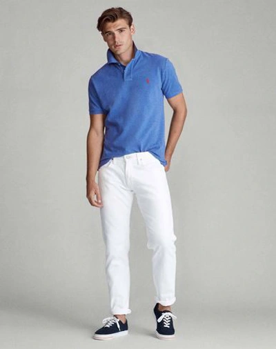 Shop Polo Ralph Lauren Slim Fit Mesh Polo Shirt Man Polo Shirt Blue Size S Cotton
