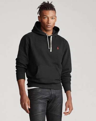 Shop Polo Ralph Lauren Fleece Hoodie Man Sweatshirt Black Size L Cotton, Recycled Polyester