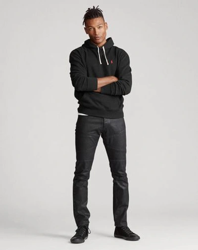 Shop Polo Ralph Lauren Fleece Hoodie Man Sweatshirt Black Size L Cotton, Recycled Polyester