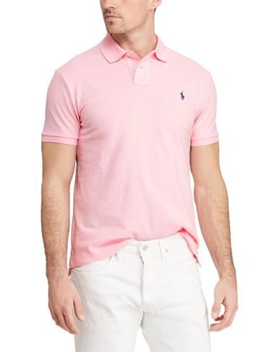 Shop Polo Ralph Lauren Classic Fit Mesh Polo Shirt Man Polo Shirt Pink Size L Cotton