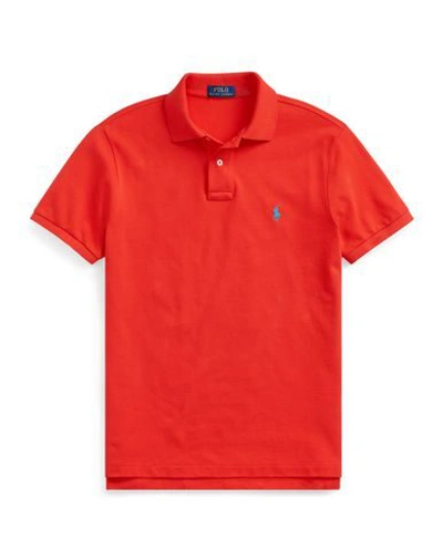 Shop Polo Ralph Lauren Slim Fit Mesh Polo Shirt Man Polo Shirt Red Size S Cotton