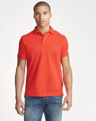 Shop Polo Ralph Lauren Slim Fit Mesh Polo Shirt Man Polo Shirt Red Size S Cotton