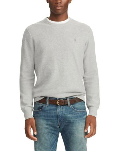Shop Polo Ralph Lauren Cotton Crewneck Sweater Man Sweater Grey Size L Pima Cotton