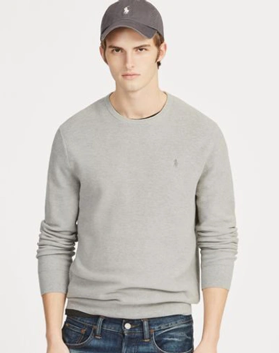 Shop Polo Ralph Lauren Cotton Crewneck Sweater Man Sweater Grey Size L Pima Cotton