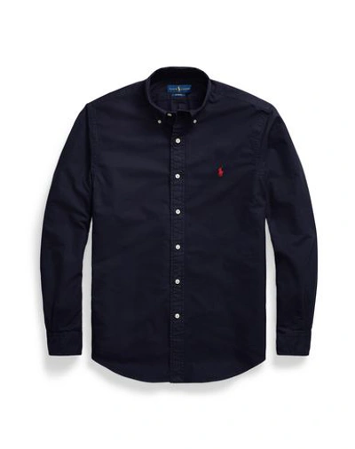 Shop Polo Ralph Lauren Custom Fit Oxford Shirt Man Shirt Midnight Blue Size S Cotton