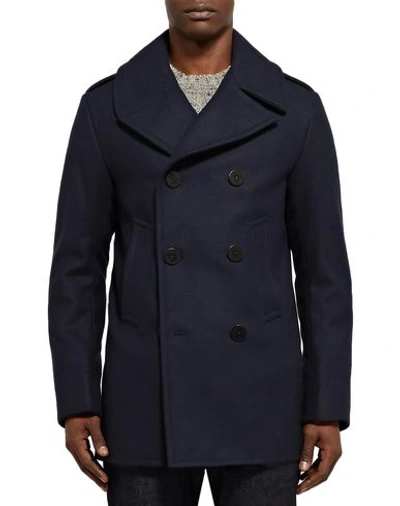 Shop Polo Ralph Lauren Coat In Dark Blue