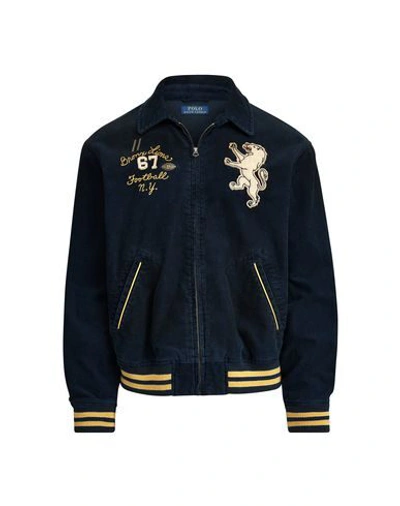 Polo Ralph Lauren Bronx Lions-embroidered Cotton-corduroy Jacket In Navy |  ModeSens