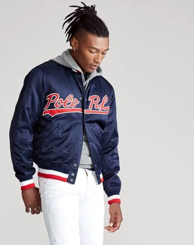 Shop Polo Ralph Lauren Bomber In Dark Blue