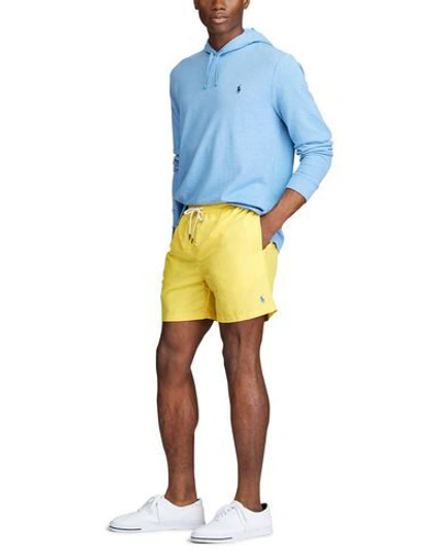 Shop Polo Ralph Lauren Swim Trunks In Yellow