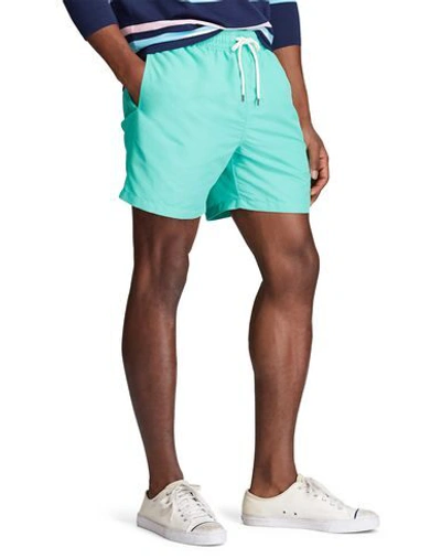 Shop Polo Ralph Lauren Swim Shorts In Light Green