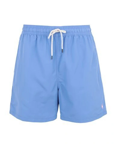 Shop Polo Ralph Lauren Swim Shorts In Sky Blue