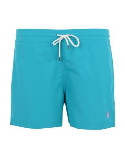 Shop Polo Ralph Lauren Swim Shorts In Turquoise
