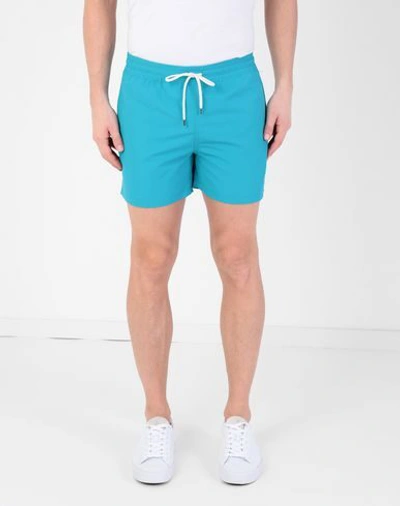 Shop Polo Ralph Lauren Swim Shorts In Turquoise