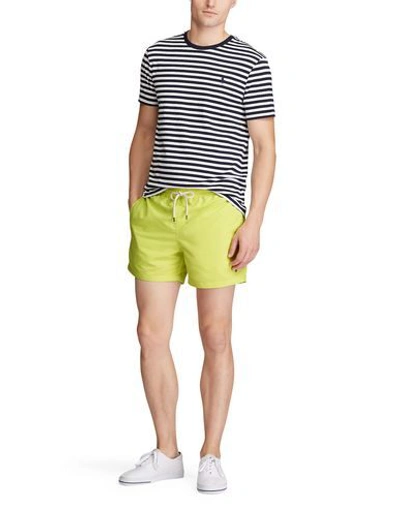 Shop Polo Ralph Lauren Swim Shorts In Acid Green