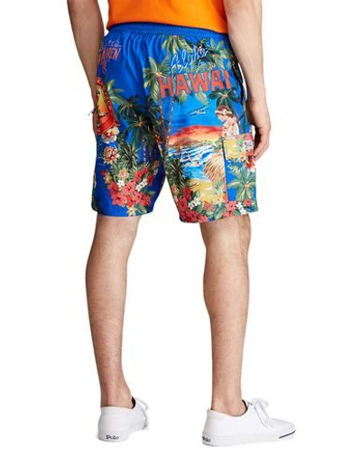 Shop Polo Ralph Lauren Swim Trunks In Bright Blue