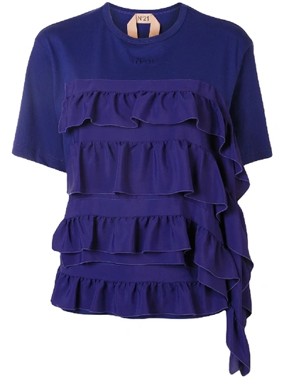 Shop N°21 Ruffled T-shirt In Purple