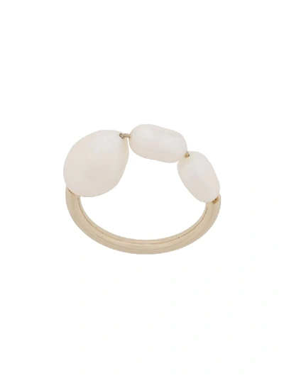 Shop Jil Sander Faux-pearl Ring In Gold