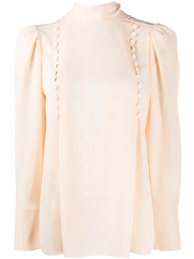 Shop Givenchy Decorative Buttoned Blouse In Orange