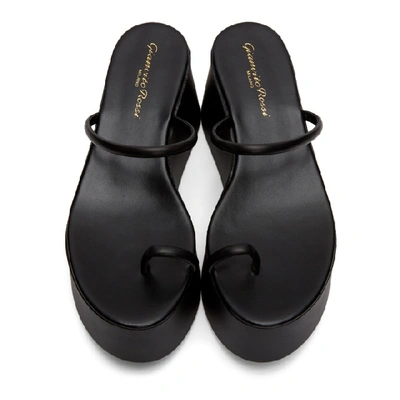 Shop Gianvito Rossi Black Nappa Platform Sandals