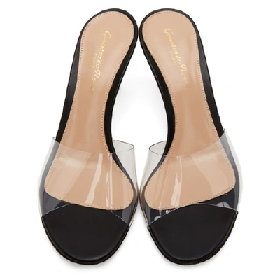 Shop Gianvito Rossi Black Glass Heeled Sandals In Trans/black