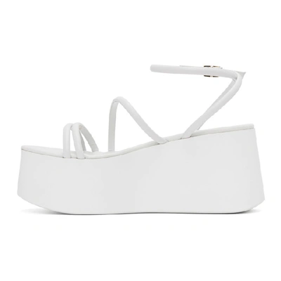 Shop Gianvito Rossi White Bekah Platform Sandals