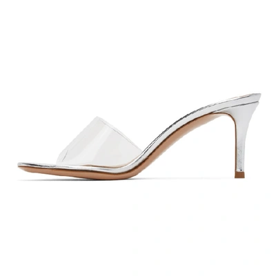 Shop Gianvito Rossi Silver Glass Heeled Sandals