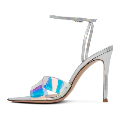 Shop Gianvito Rossi Silver Hologram Stark Heeled Sandals In Hologr/silv