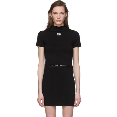 Shop Alexander Wang T Black Bodycon Mock Neck T-shirt