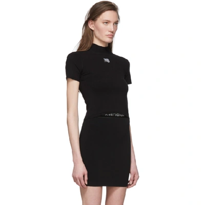 Shop Alexander Wang T Black Bodycon Mock Neck T-shirt