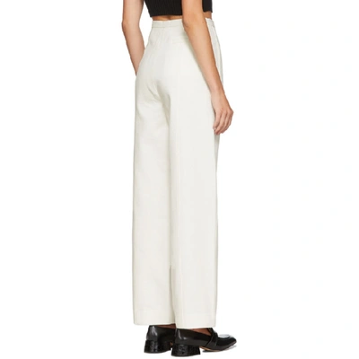 Shop Lvir Off-white Stitched Trousers In Ivory