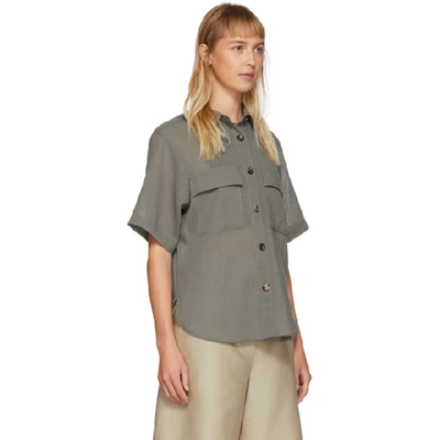 Shop Lvir Khaki Summer Wool Short Sleeve Shirt In Light Khaki