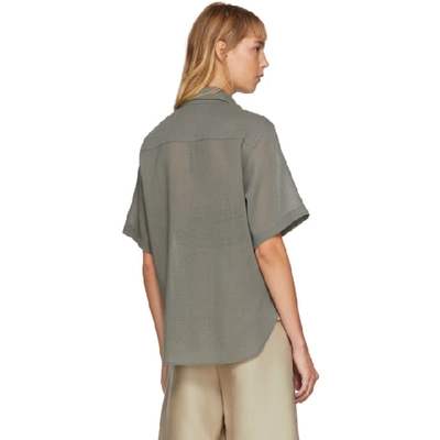 Shop Lvir Khaki Summer Wool Short Sleeve Shirt In Light Khaki
