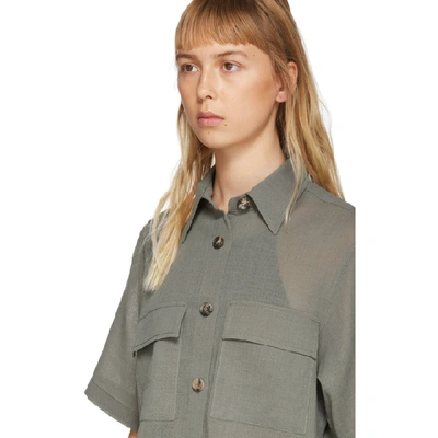 Shop Lvir Khaki Summer Wool Short Sleeve Shirt In Light Khaki