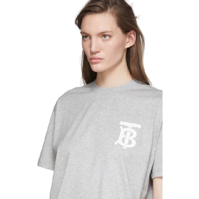 Shop Burberry Grey Emerson T-shirt In Pale Grey