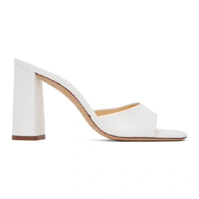 Shop By Far White Juju Heeled Sandals In Wp Pearl