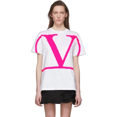 Shop Valentino White Vlogo T-shirt In Td4 Wht/fus