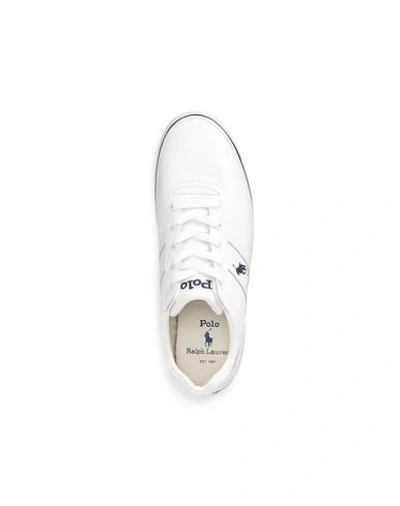 Shop Polo Ralph Lauren Hanford Leather Sneaker Man Sneakers White Size 12 Soft Leather