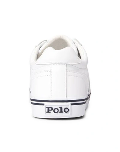 Shop Polo Ralph Lauren Hanford Leather Sneaker Man Sneakers White Size 9 Soft Leather