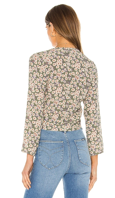 Shop Rolla's Delilah Daisies Blouse In Olive