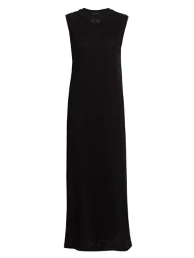Shop Atm Anthony Thomas Melillo Women's Slub Jersey Cotton Tank Dress In Black