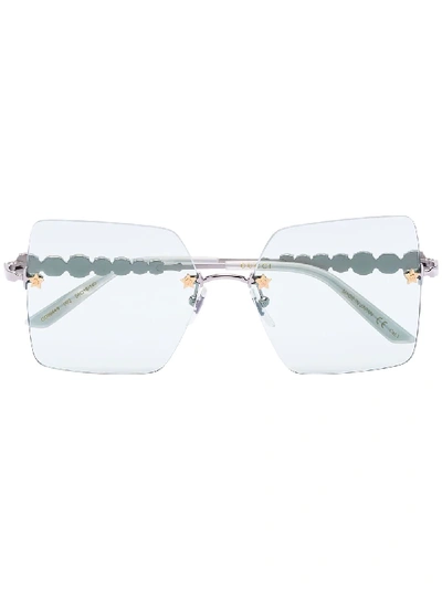 Shop Gucci Square-frame Tinted Sunglasses In Blue