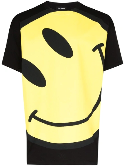 Shop Raf Simons Smiley Print T-shirt In Black