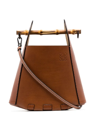 Shop Loewe Bamboo Handle Shoulder Bag In Brown