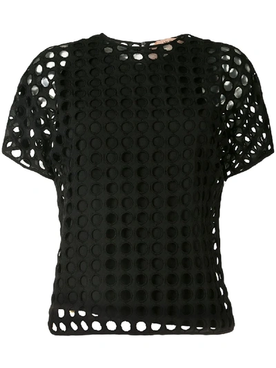 Shop N°21 Layered Cut-out T-shirt In Black