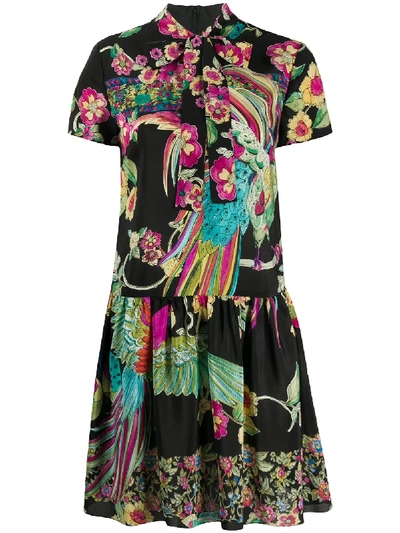 Shop Red Valentino All-over Print Dress In Black