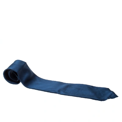 Pre-owned Brioni Navy Blue Satin Silk Traditional Tie