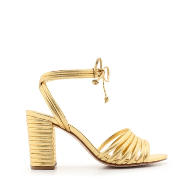 Shop Schutz Lanna Sandal In Ouro Gold