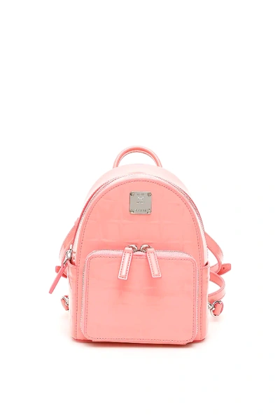 Shop Mcm Stark Diamond Backpack In Pink
