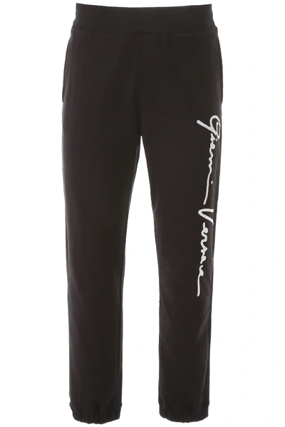 Shop Versace Signature Sweatpants In Black,white