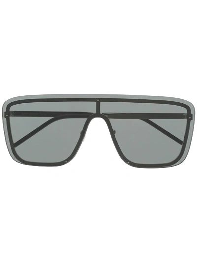 Shop Saint Laurent Sl364 Mask Sunglasses In Black